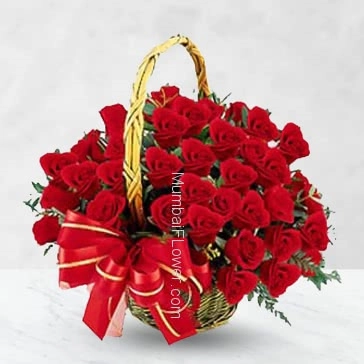 Rose is a beautiful flower. It is called the queen of flowers. Beautiful Basket of 40 Red Roses give to your love with nicely decorated Ribbons.