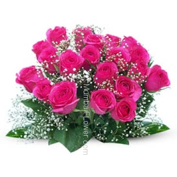 Romantic Bunch of 24 Pink Roses, will theft anybodys heart.