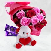 Mixed Flowers Cake Chocolate Combo