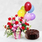 Baloons and Flowers Combo