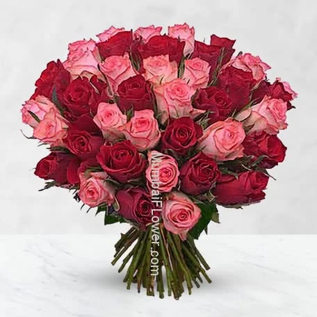 Bunch of 40 Red & Pink Roses