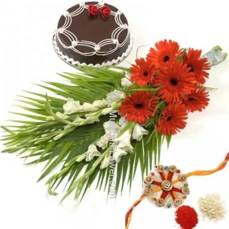 Rakhi Flowers and Cake