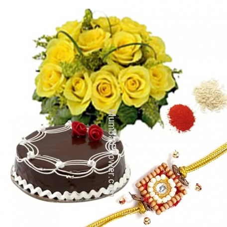 Rakhi Roses Cake Combo