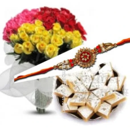 Rakhi Roses Kaju Barfi