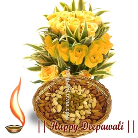 Yellow Roses with Dryfruit