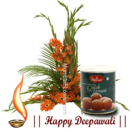 Gerbera with Gulab Jamun