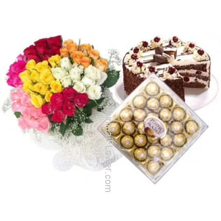 Flowers Cake Chocolate Combo