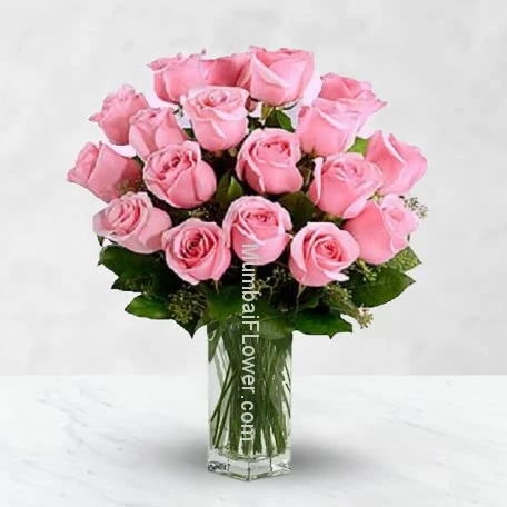 Pink Roses in Vase