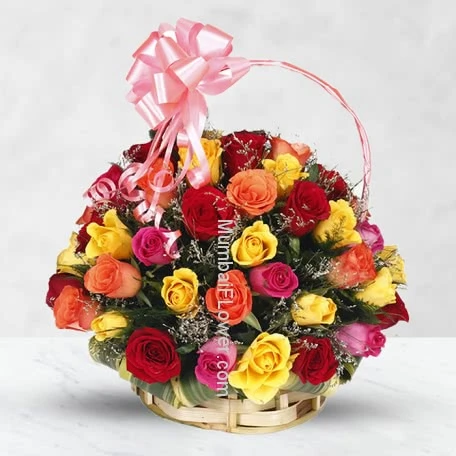 Basket of Mixed Roses