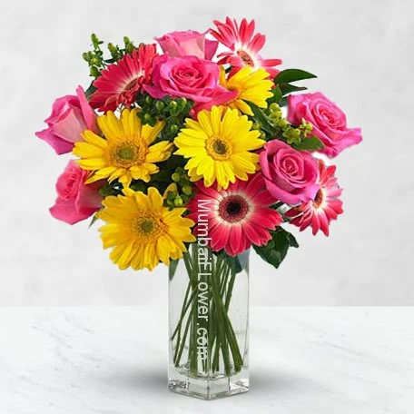Mixed Flowers in Vase 