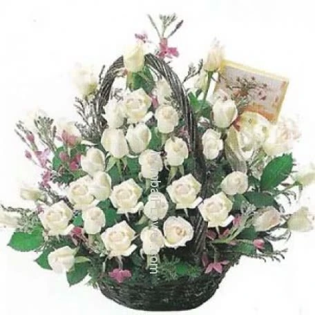 Basket of White Flowers