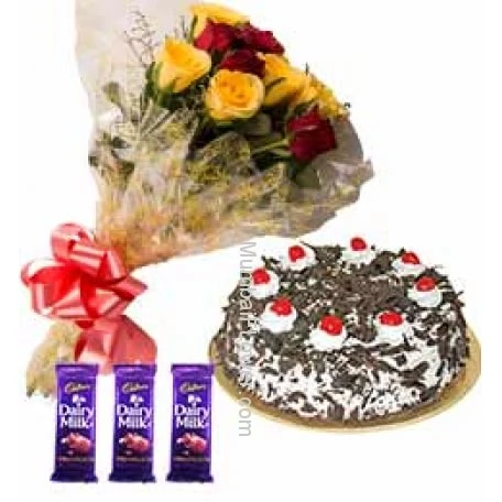 Roses Cake Dairymilk Combo