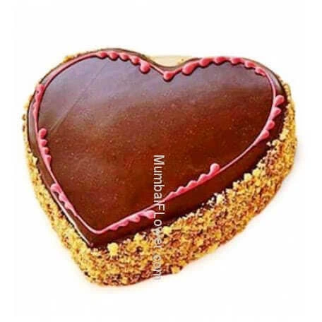 Choco Nut Heart Cake