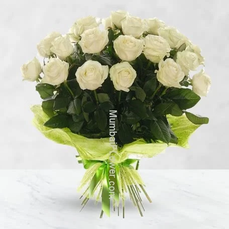 20 White Roses Bouquet