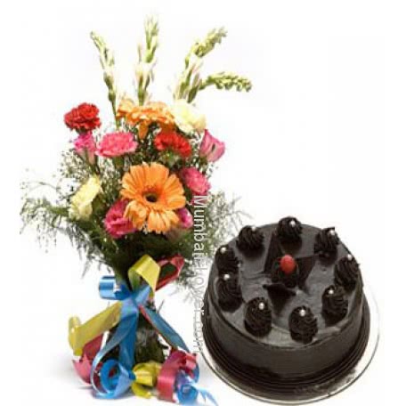 Mixed Flowers Cake