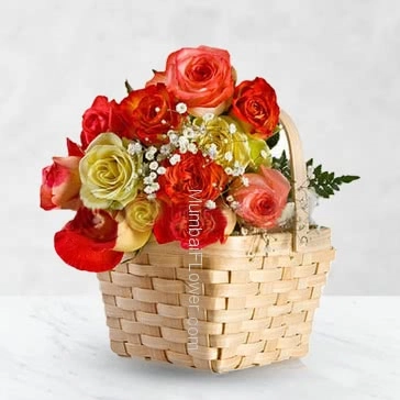 Flowers, especially roses, are used to convey the many emotions we have for each other. Be it love, Happiness or say sorry, sending roses is the perfect way to give someone a lift as well as send a message that you may be reluctant to say. Basket of 30 mixed colored Roses nicely decorated.