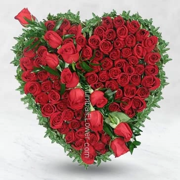 Let your sweetheart know that she stays in your heart and nowhere else. Heart of 100 Red Roses nicely created to amaze your love.
