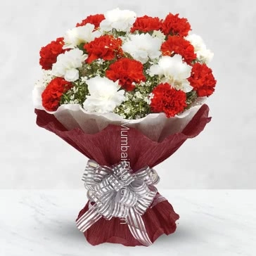 These flowers, which were splendid and sprightly, waking in the dawn of the morning, in the evening will be a pitiful frivolity, sleeping in the cold nights arms. Bunch of 30 stems of Carnations send this beautiful flower. 