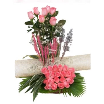 The great Arrangement of 40 Pink Roses A delightful way to send your warmest wishes! 
     