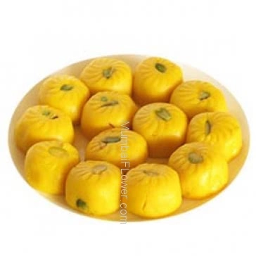 Kesar Peda Mithai flavoured by Kashmiri Kesar- 1 Kg. 