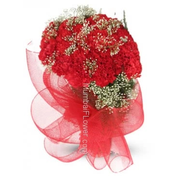 Propose yoour love for marriage with this romantic Bunch of 20 Red Carnations for Valentines Day.