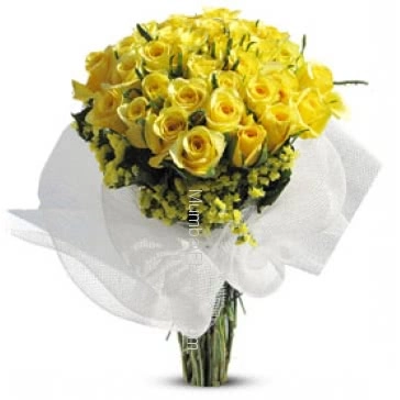 Love always start from friendship so give this flowers to your love, Bunch of 30 Friendship Yellow Roses