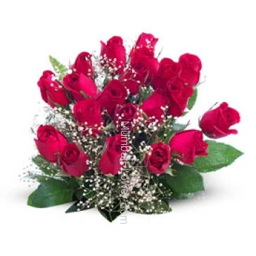Bunch of 24 Valentine Red Roses for your Valentine!
