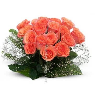 Beautiful Bunch of 24 Orange Roses, A beautiful gift.