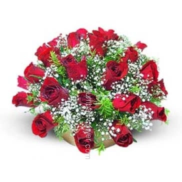 30 Red Roses in a Basket for your Valentine, on Valentine day special.