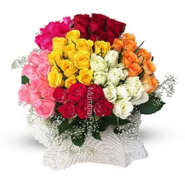 Beautiful Bunch of 70 Mixed Roses for Valentines Day will bring colors to your relationship.