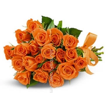 Bunch of 24 Bright Orange Roses for your love
