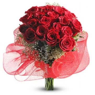 Bunch of 24 Valentines Day Red Roses will make your evening most romantic.
