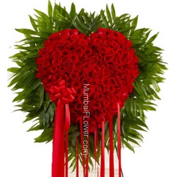 No other gift can be like this on the special day of Valentines Day 100 Red Roses in a Heart Shape.