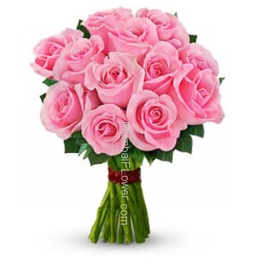 Lovely Bunch of 12 Baby Pink Roses, Simple and Beautiful.