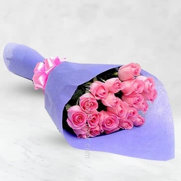 Pink is sound of heart give Bunch of 20 Pink Roses nicely decorated with Ribbons to your lovable.