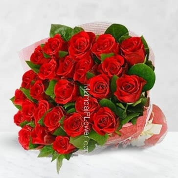 Bunch of 30 Red Roses to impress your loved ones and express your deepest feelings nicely decorated with Ribbons and fillers.