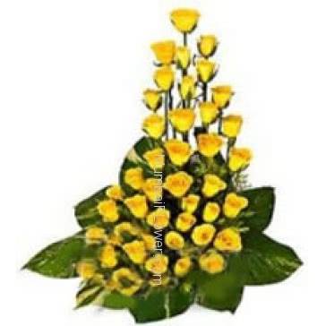 Send this Great arrangement of 40 Yellow Roses nicely decorated with Greens to your loving friends to stay forever in his/her heart.