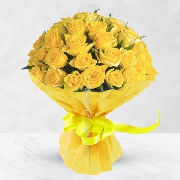 Flowers always make people better, happier and more helpful; they are sunshine, food and medicine to the soul. give Bunch of 40 yellow Roses 