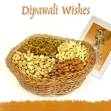 Hamper includes pack of 2kg mixed dryfruits with Diwali greeting card.