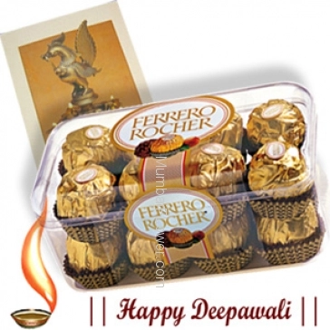 Hamper includes box of 16 PCFerrero Rocher alongwith diwali greeting card.