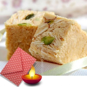 Diwali Combo of 250 gms Soan Papdi and 1pc Diwali Greeting Card