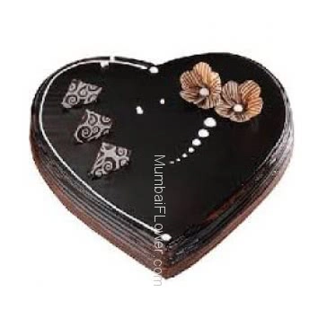1 Kg. Heart Shape Premium Quality Chocolate Truffle Cake... Order 1 Day in advance. Please note : Cake icing may differ from shown picture.