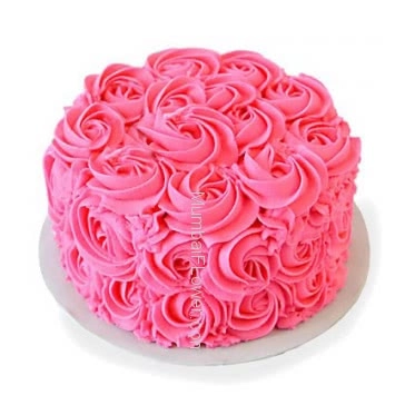 Custom Made 1 Kg. Roses Cake... Order 24 hours in advance. Please note : Cake icing may differ from shown picture.
