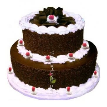 2 Tier Custom made Black Forest Cake 3 Kg. ... Order 24 hours in advance. Please note : Cake icing may differ from shown picture.