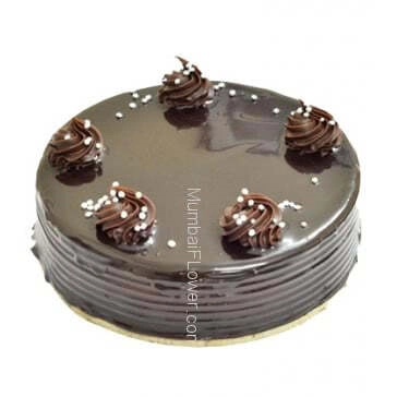 Half Kg. Best Quality Truffle Choco Cake... Order 1 Day in advance. Please note : Cake icing may differ from shown picture.
