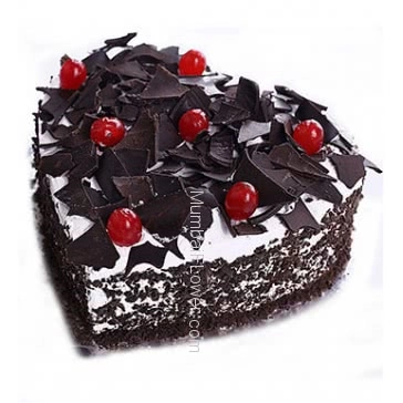 1 Kg. Heart Shape Premium Black Forest Cake... Order 1 Day in advance. Please note : Cake icing may differ from shown picture.