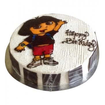 1 Kg. Vanilla Flavour Dora Cake... Order 24 hours in advance. Please note : Cake icing may differ from shown picture.
