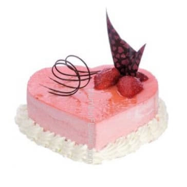 1 Kg. Heart Shape Anniversary Strawberry Cake, premium quality and flavour... Order 1 Day in advance. Please note : Cake icing may differ from shown picture.