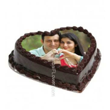 1 Kg. Premium Quality Heart Shape Chocolate Photo Cake, best in quality and taste... Order 24 hours in advance. Please note : Cake icing may differ from shown picture.
