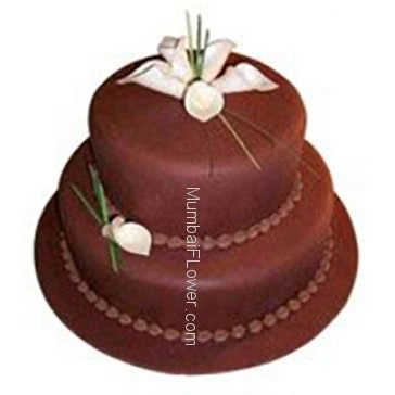 Best Quality 2 Tier custom made Chocolate Cake for Anniversary, minimum 3 Kg. or more.... Order 24 hours in advance. Please note : Cake icing may differ from shown picture.

